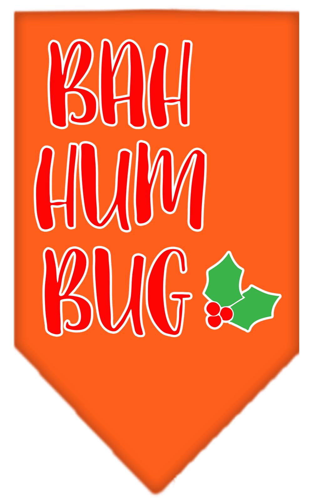 Bah Humbug Screen Print Bandana Orange Small